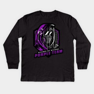 Purple Team | Hacker Design Kids Long Sleeve T-Shirt